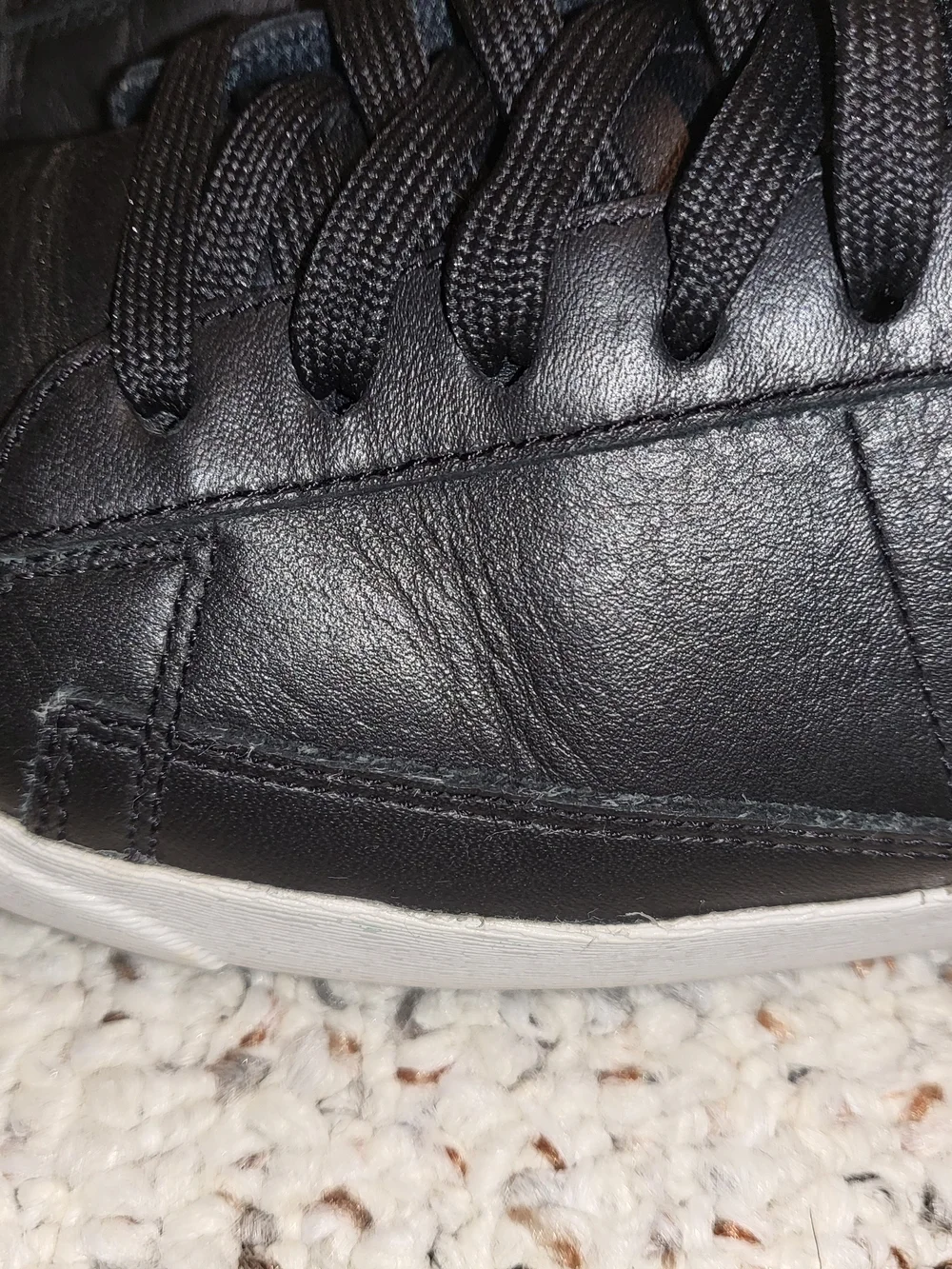 Nike Black Leather Skater Sneakers with White Sole (2018)